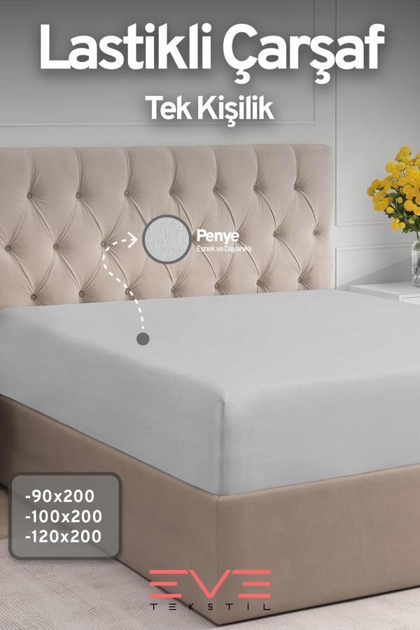 Fitted Yüksek Kaliteli Penye Kumaş Tek Kişilik Lastikli Çarşaf - Image 1