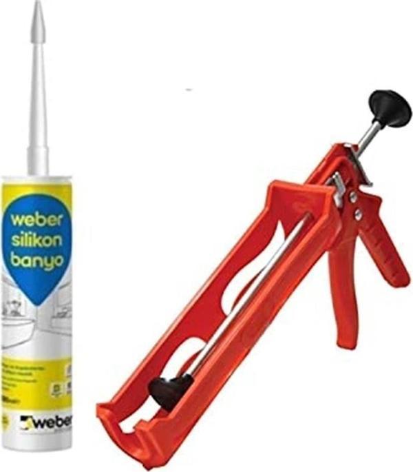 Toptan Türkiye Weber Kararmayan, Küflenmeyen Antibakteriyel Banyo Silikonu (Şeffaf) 280 Ml + Siliko - Image 1