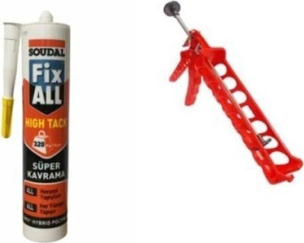 Soudal Fix All High Tack Korniş Yapıştırıcı Montaj Yapıştırıcısı 290 Ml Beyaz + Silikon Tabancası - Image 1