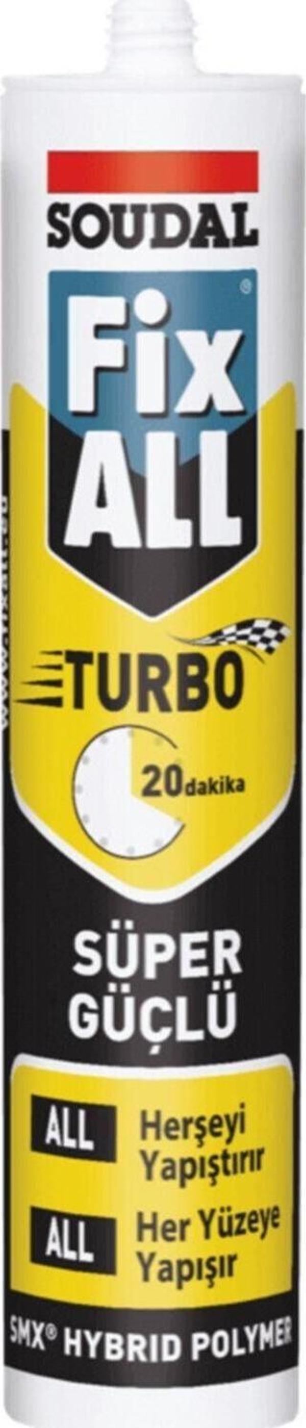 Soudal Fix All Turbo Ultra Hızlı Süper Güçlü Yapıştırıcı 290 Ml Beyaz - Image 1