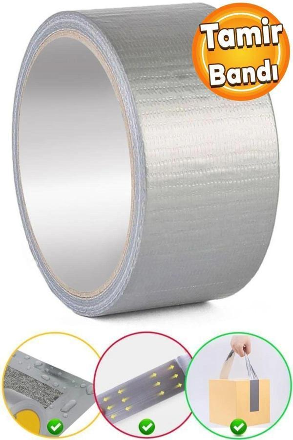 Yağız Ticaret Yapı Market Su Geçirmez Yüksek Kalite Tamir Bandı-Gri 48 Mm X 10 Metre - Image 1
