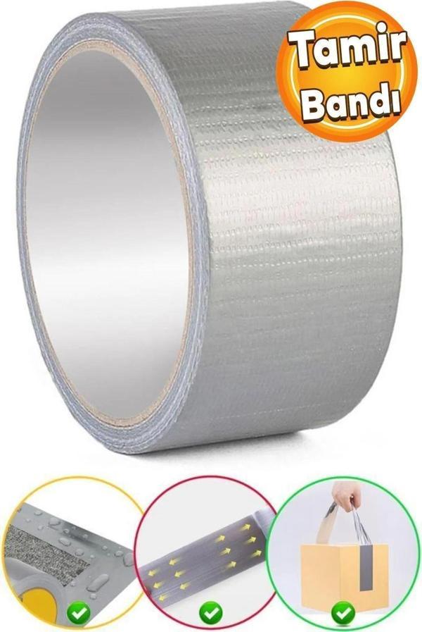 Yağız Ticaret Yapı Market Su Geçirmez Yüksek Kalite Tamir Bandı-Gri 48 Mm X 10 Metre - Image 1