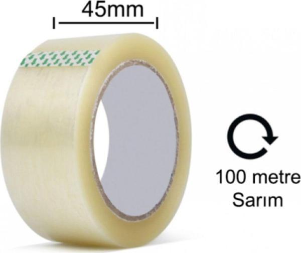 Fdm Şeffaf Koli Bandı 45 Mm X 100 Metre (Yüksek Yapıştırma Kaliteli B - Image 1