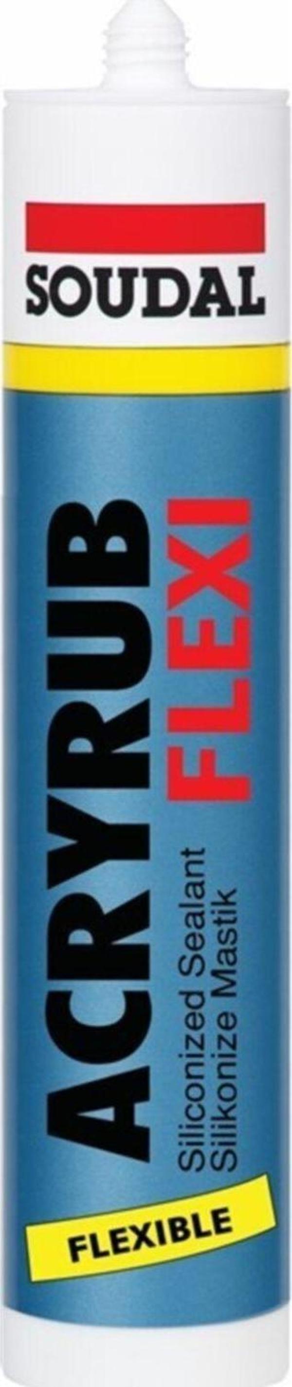 Soudal Acryrub Flexi Elastik Silikonize Mastik 310 Ml Beyaz - Image 1