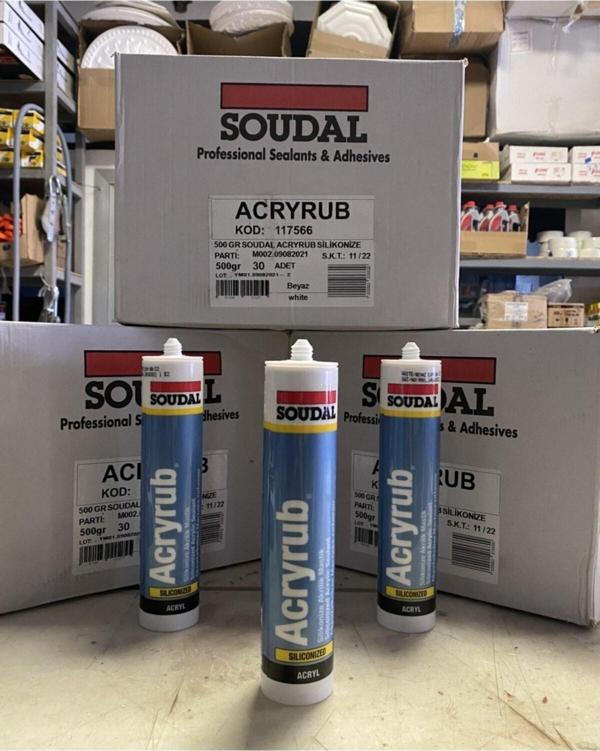 Soudal Silikonize Mastik 500 Gr Beyaz 30 Adet - Image 1
