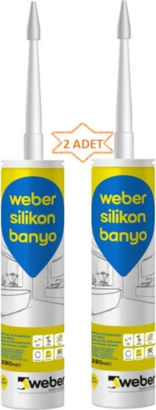 Weber Kararmayan, Küflenmeyen Antibakteriyel Banyo Silikonu Şeffaf 280 Ml (2 Adet) - Image 1