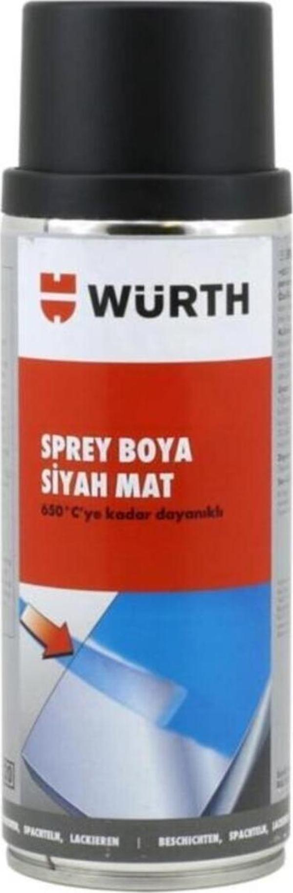 Würth Mat Siyah Isıya Dayanıklı Egzoz Soba Sprey Boya 650 C - Image 1