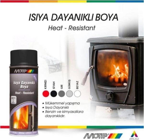 Motip Yüksek Isıya Dayanıklı Siyah Sprey Boya - Image 1