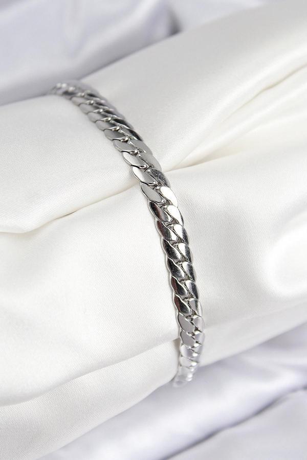 Ezme Zincir Model Gümüş Renk Kadın Bileklik - EBJ250816W37530 - Image 1