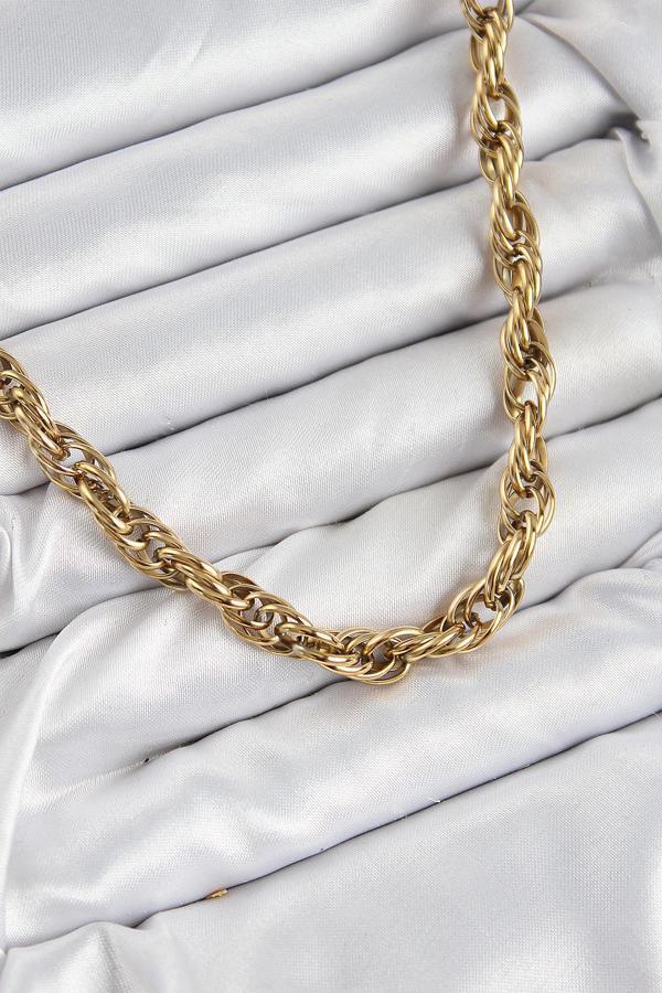 Halat Model Gold Renk Kadın Kolye - EBJ250816W37493 - Image 1