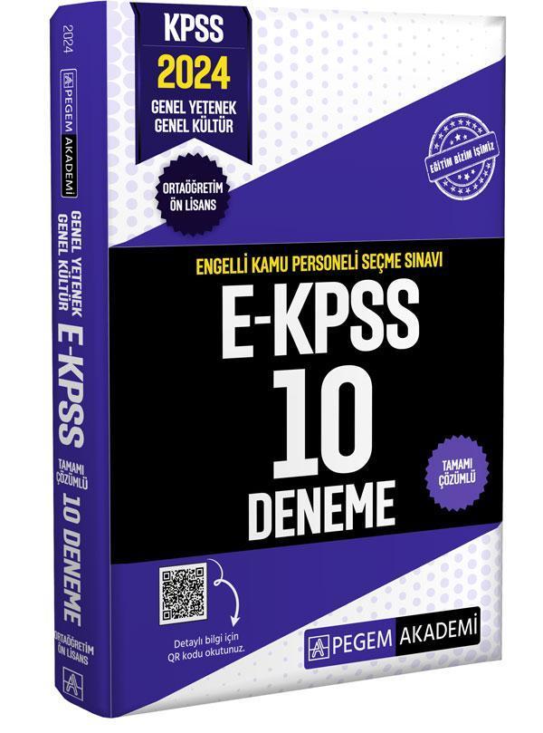 Pegem Akademi 2024 E-KPSS Tamamı Çözümlü 10 Deneme (Ortaöğretim-Önlisans) - Pegem Akademi Yayıncılık - Image 1