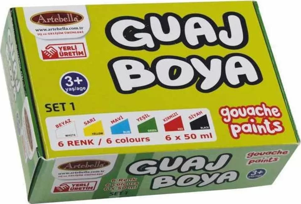 Artebella Guaj Boya 6’lı Set-1 50 ml Abs70050 - Image 1