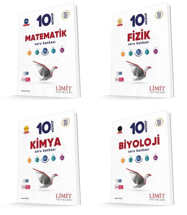 Limit 2026 10. Sınıf Matematik + Fizik + Kimya + Biyoloji Soru Seti 4 Kitap Güncel Müfredat - Limit Yayınları - Image 1