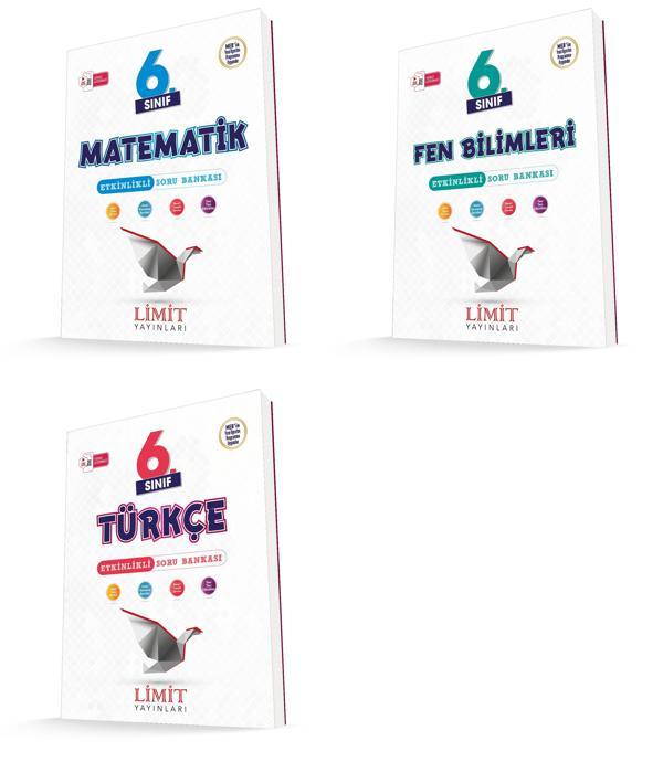 Limit 2026 6. Sınıf Matematik + Türkçe + Fen Soru Bankası Seti 3 Kitap Güncel Müfredat - Limit Yayınları - Image 1