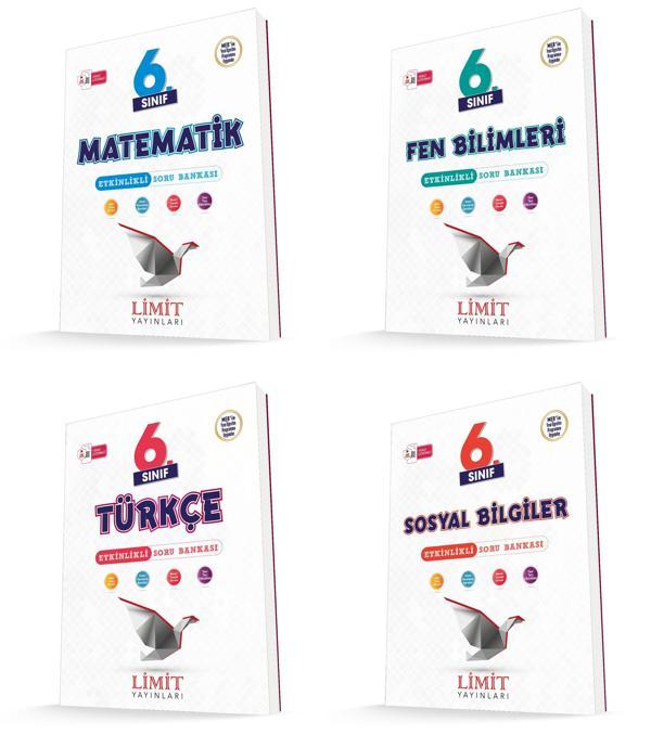 Limit 2026 6. Sınıf Matematik + Türkçe + Fen + Sosyal Soru Bankası Seti 4 Kitap Güncel Müfredat - Limit Yayınları - Image 1