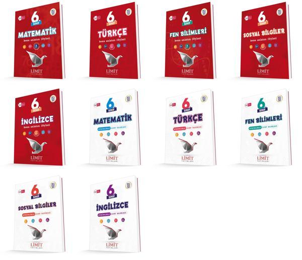 Limit 2026 6. Sınıf Matematik + Türkçe + Fen + Sosyal + İng Konu + Soru Seti 10 Kitap Güncel Müfredat - Limit Yayınları - Image 1