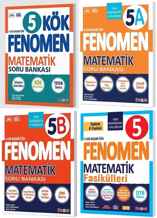 Fenomen Okul 2025 5. Sınıf Matematik A + B + Kök + Fasikül Seti 4 Kitap Güncel Müfredat - Image 1