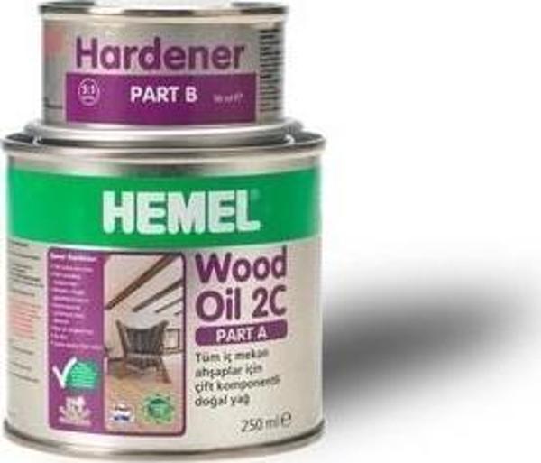 Hemel Wood Oil 2C Ahşap Yağı 300ml LightGrey - Image 1