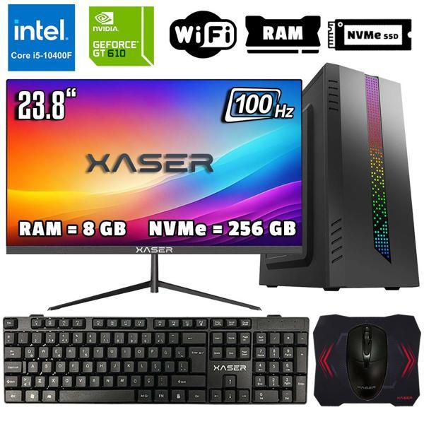 Xaser Xsr1045 i5 10400F 8GB Ram 256GB M.2 NVMe SSD 2GB GT610 Ekran Kartı 23.8" Monitör Masaüstü Ofis Bilgisayarı - Image 1