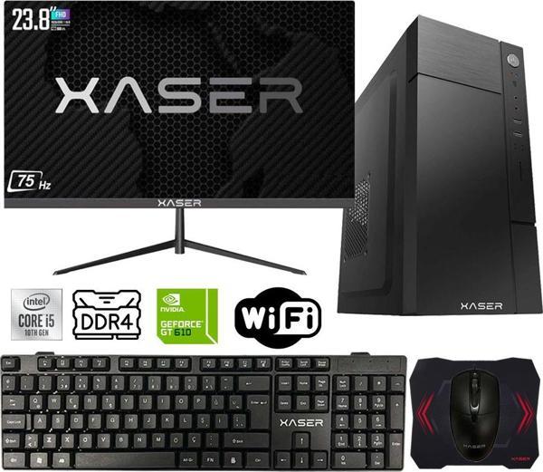 Xaser Xsr433 i5 10400F 8GB Ram 256GB M.2 NVMe SSD 2GB GT610 Ekran Kartı 23.8" Monitör Masaüstü Ofis Bilgisayarı - Image 1