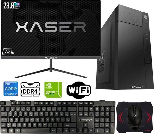 Xaser Xsr561 i5 12400F 8GB Ram 256GB M.2 NVMe SSD 2GB GT610 Ekran Kartı 23.8" Monitör Masaüstü Ofis Bilgisayarı - Image 1