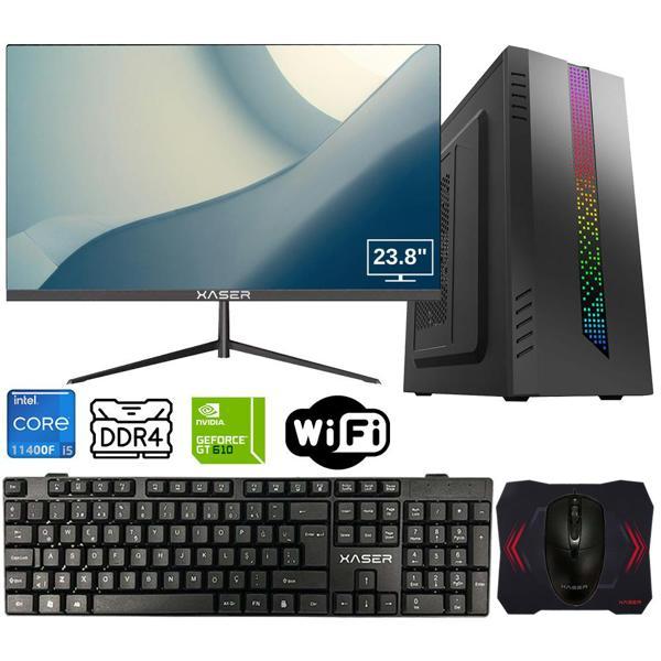 Xaser Xsr700 i5 11400F 8GB Ram 256GB M.2 NVMe SSD 2GB GT610 Ekran Kartı 23.8" Monitör Masaüstü Ofis Bilgisayarı - Image 1