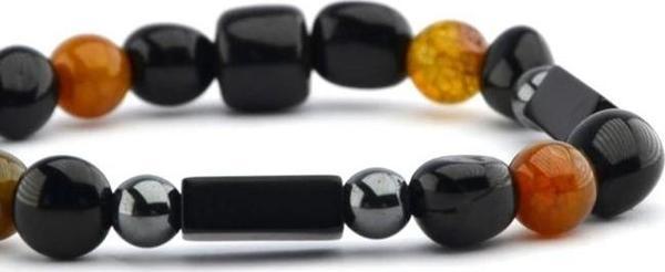 Oltu Taşı Hematit ve 4'lü Kaplan Gözü Kesme Bileklik - Image 1