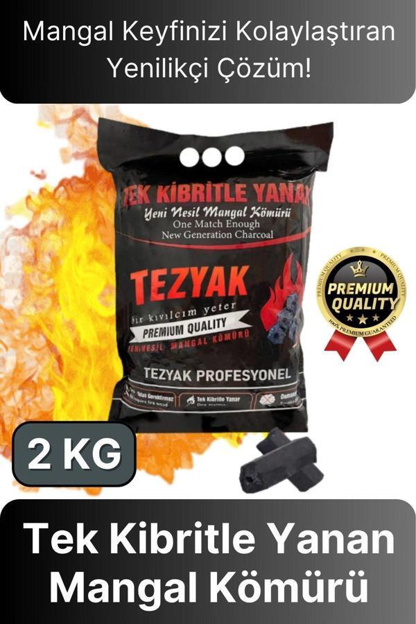 Özel Üretim Pratik Kullanımlı Piknik Odun Çıra Gerektirmeyen Tek Kibritle Yanan Mangal Kömürü 2 KG - Image 1