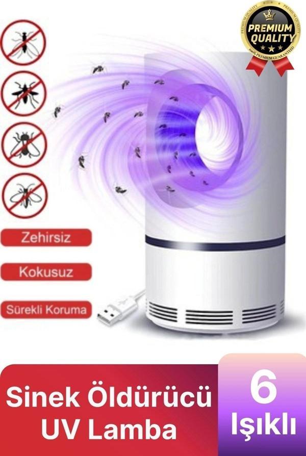 Premium Kimyasalsız Sessiz Şarjlı Uv 6 Işıklı Elektrikli Haşere Böcek Sinek Kovucu Öldürücü Lamba - Image 1