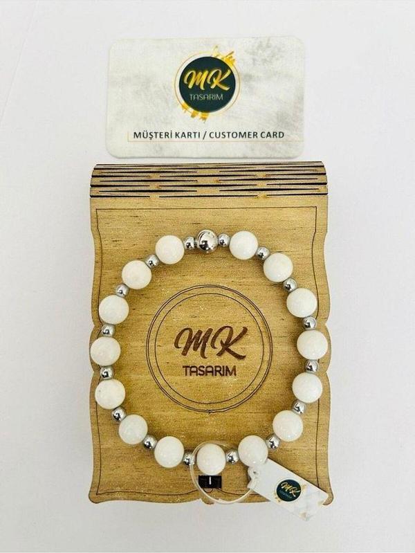 Gerçek Aytaşı Bileklik (ARA KÜÇÜK TAŞLAR HEMATİT TAŞIDIR) Mk.020.019 - Image 1