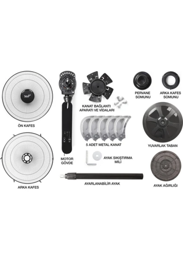 Teba 18 Inch Uzaktan Kumandalı / Zaman Ayarlı Ayaklı Vantilatör - Image 1