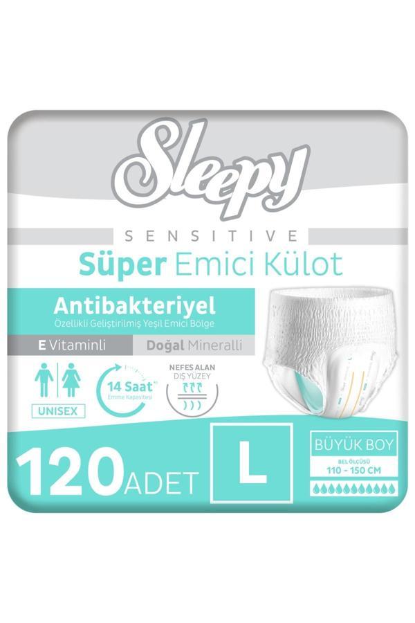 Sleepy Sensitive Antibakteriyel Emici Külot Large 30x4 120 Adet - Image 1