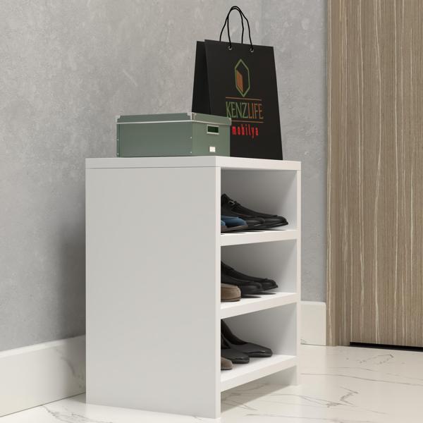 Kenzlife ayakkabılık konevi mat beyaz suntalam 050*040*30 altı çift ayakkabı kapasitesi arkalıksız  - Image 1