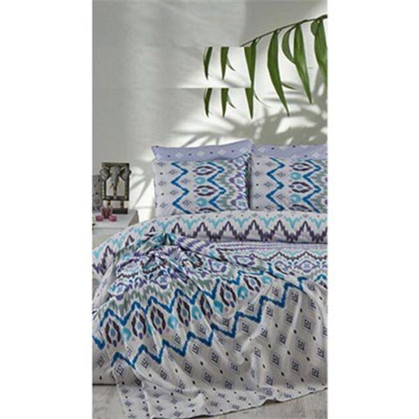 COTTON LİFE ÇİFT KİŞİLİK PİKE TAKIMI ASTEC LİLA - Image 1