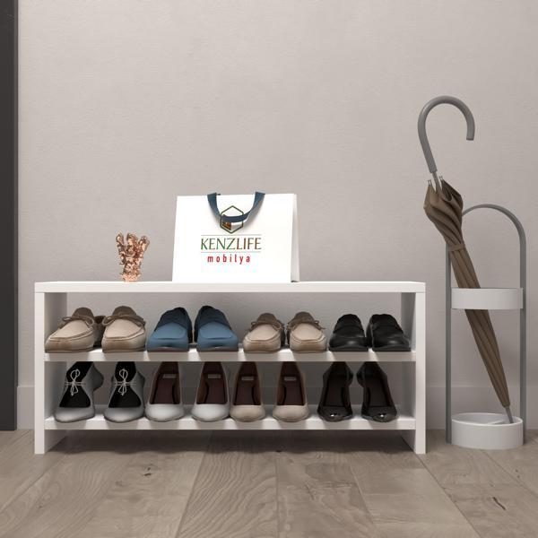 Kenzlife ayakkabılık mısri mat beyaz suntalam 035*080*20 sekiz çift ayakkabı kapasitesi arkalıksız  - Image 1