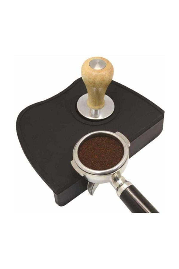 Vestron Espresso Barista Tamper Temper Tamping Mat Düz Taban Siyah Silikon - Image 1