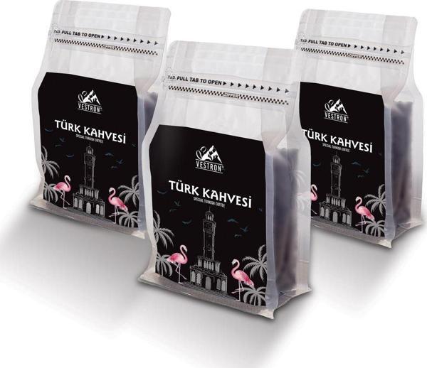 Vestron Nitelikli Türk Kahvesi Avantaj Paketi 3X250Gr Odun Ateşinde Kavrulmuş - Image 1
