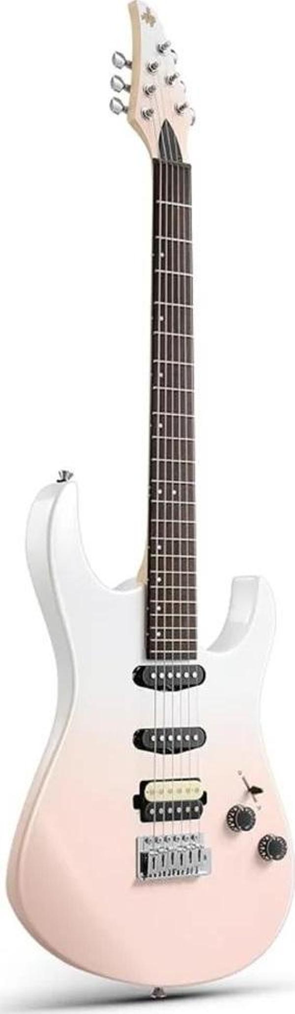 Donner DMT-66 Elektro Gitar (Pink-White Gradient) - Image 1