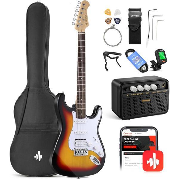 Donner DST-100S ST Elektro Gitar Seti (Sunburst) - Image 1