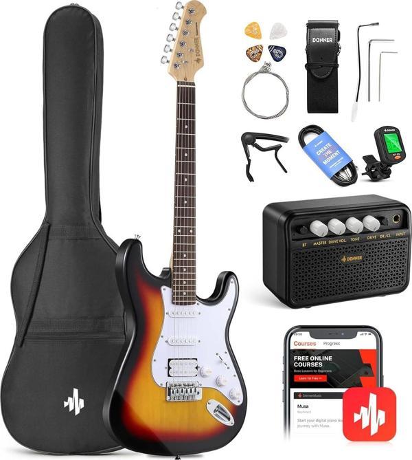 Donner DST-100S ST Elektro Gitar Seti (Sunburst) - Image 1
