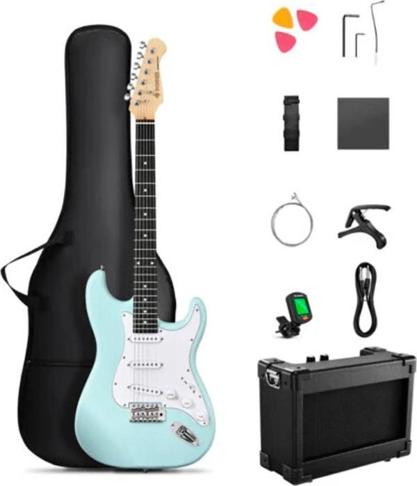 Donner DST-80 ST Elektro Gitar Seti (Surf Green) - Image 1