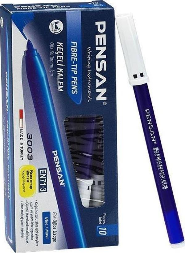 Pensan Keçeli Boya Kalemi Ofis Tipi Mavi 3003 - Image 1