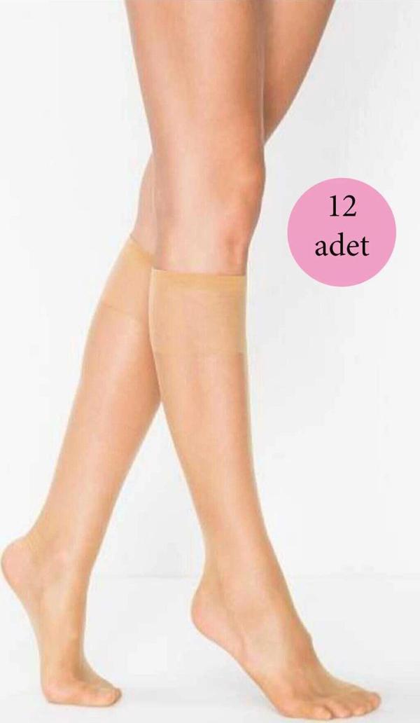 12 Adet Süper Ince 15 den Mat Pantolon Çorabı Ten - Image 1