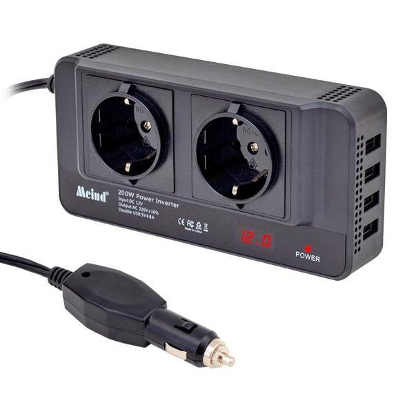 12 VOLT - 200 WATT 4 USBLİ DİJİTAL ÇAKMAKTAN POWER INVERTER (5060) - Image 1