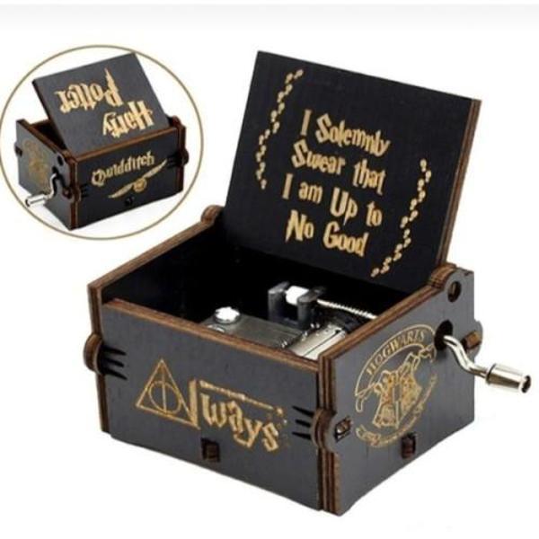 Büro Ev Ofis Dekoru için Çevirmeli Ahşap Harry Potter Müzik Kutusu - Image 1