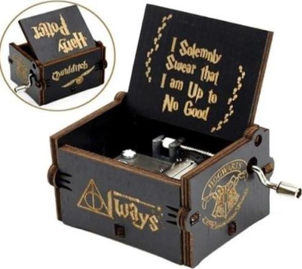 Büro Ev Ofis Dekoru için Çevirmeli Ahşap Harry Potter Müzik Kutusu - Image 1