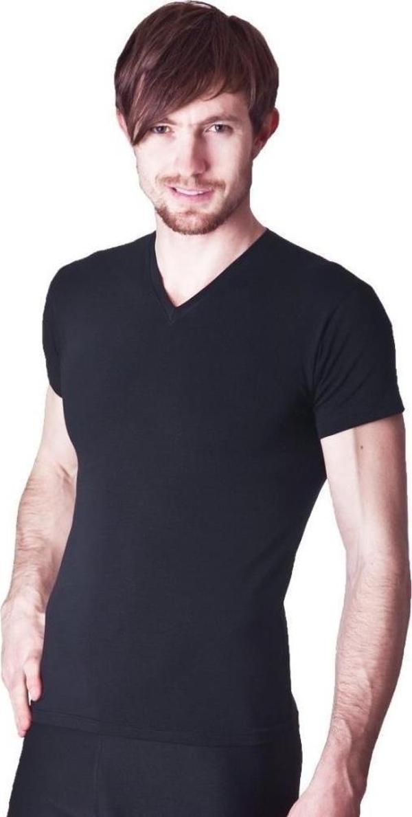 3 Adet Dono Erkek Likralı V Yaka Kısa Kollu Fanila Atlet 1245 - Image 1