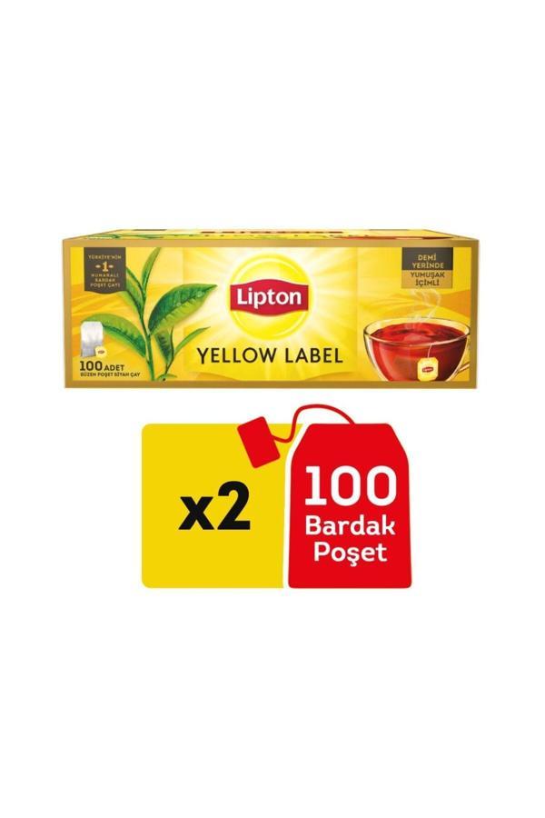 Lipton Yellow Label Bardak Poşet Çay 100 lü x 2 Adet - Image 1