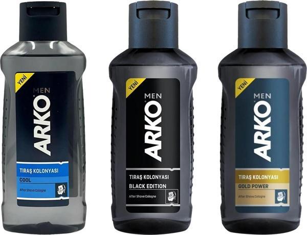 Arko Men Tıraş Kolonyası 255 ml 3 lü Karma Set (Cool-Black-Gold) - Image 1
