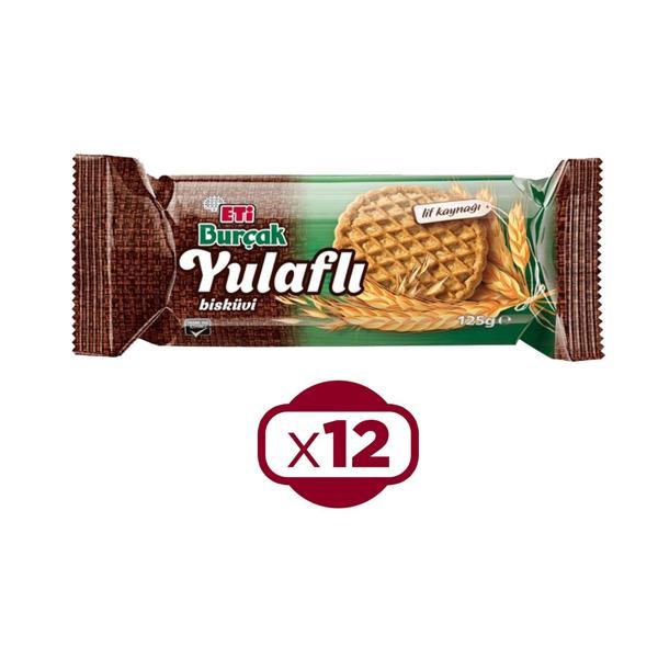 Eti Burçak Yulaflı Bisküvi 125 Gr x 12 Adet - Image 1